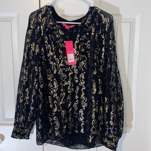 Lilly Pulitzer Angelika Ruffle Silk Top